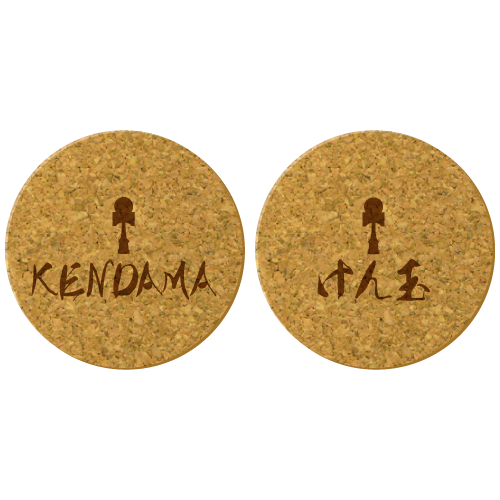 けん玉 筆書き コルクコースター2枚セット Kendama Isai ケンダマ イサイ 当店限定オリジナル雑貨 グッズの生産 販売