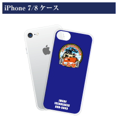 しらせロゴマークiPhone 7/8 ケース〈背景色：紺色〉