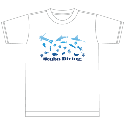 【海の色】スキューバダイビング シャドウ 半袖ドライTシャツ